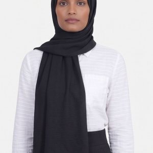 Kadın Siyah Viskon Süprem 160x65 Cm Şal Eşarp