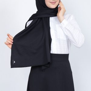 Kadın Siyah Fitilli 160x65 Cm Şal Eşarp
